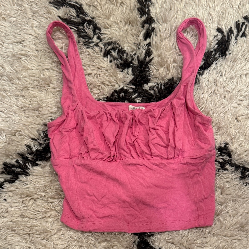 Wilfred Pink Ruffled Crop Top